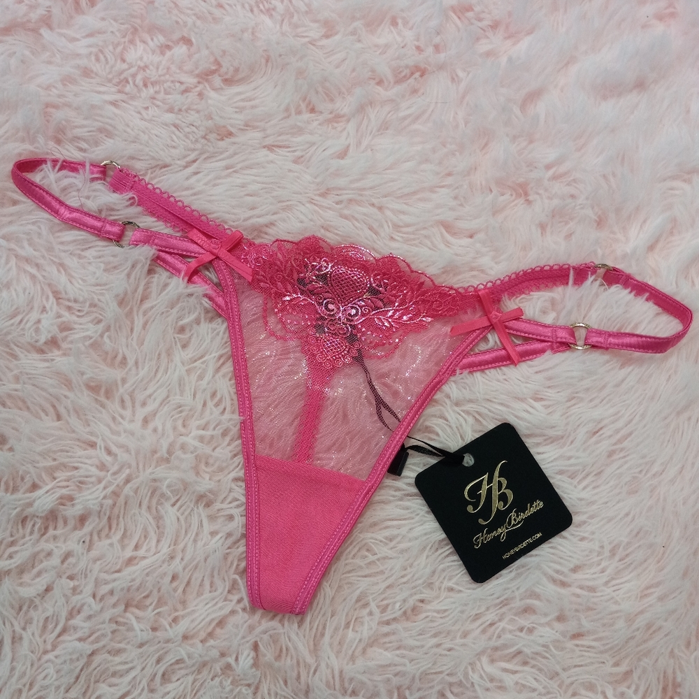 Honey Birdette luxury lingerie panty -Natalie wild pink! Shimmery sex - Picture 2 of 16